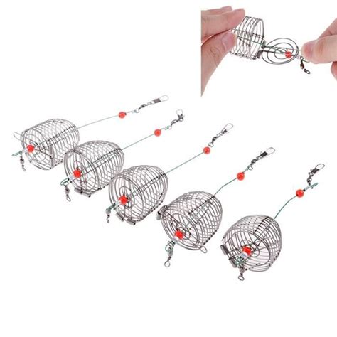 P Che Leurre De P Che En Fil D Acier Inoxydable Cage Conique Accessoire