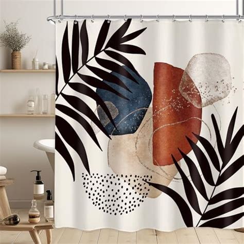 Loyapobo Boho Shower Curtain Abstract Mid Century Colorful