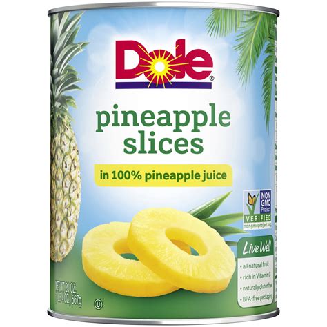 Dole Pineapple Slices In Pineapple Juice Canned Pineapple Oz