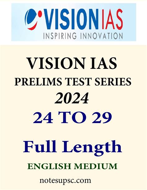 Vision Ias Prelims Test Series Full Length To English Medium