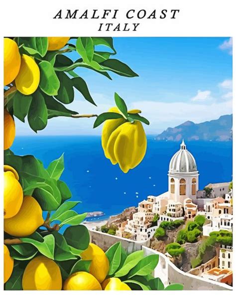 Italy Amalfi Coast Poster Paint By Numbers Numeral Paint Kit