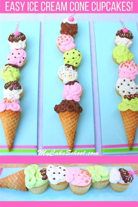 Ice Cream Cone Pull Apart Cupcakes Free Tutorial My Cake School