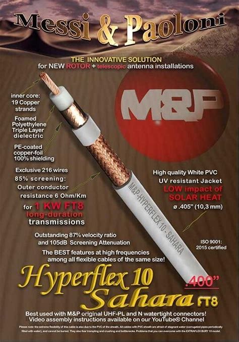 Messi And Paoloni HYPERFLEX 10 Sahara White Low Loss Coax Cable For Hot