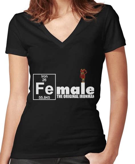 Female Fe Iron Male The Original Iron Man Chemistry Joke Tshirt