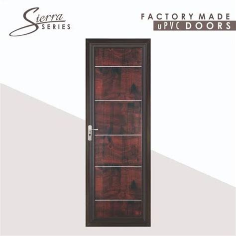 Swing Glossy Sintex Sierra Plank Wood UPVC Door For Bathroom At Rs