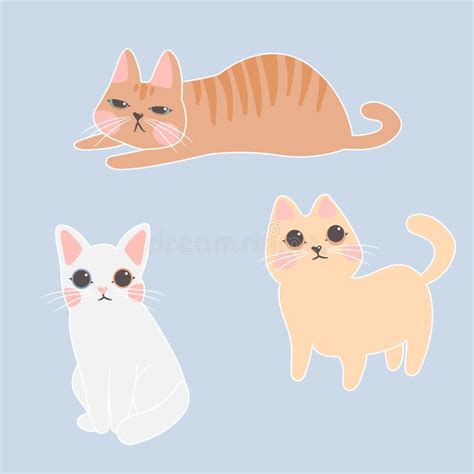 Standing Cats Front And Back Border Set Stock Vector Illustration Of