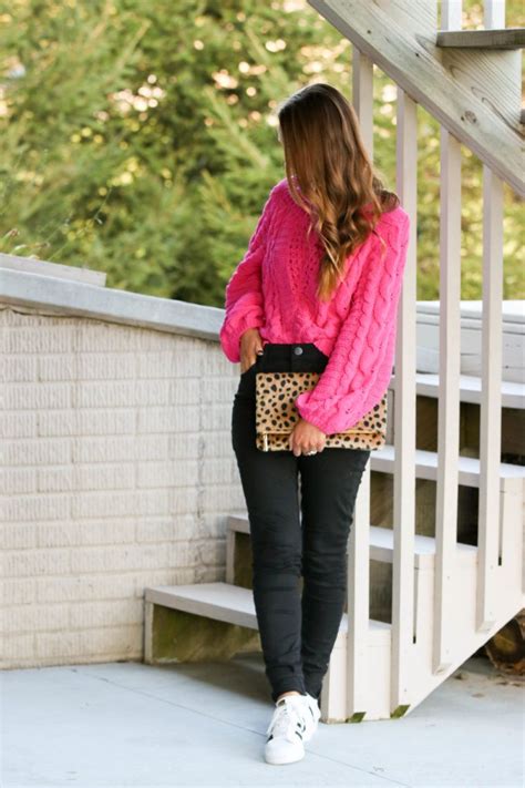 Hot Pink Cable Knit Sweater For The Love Of Glitter Yellow Knit Sweater Fall Fashion