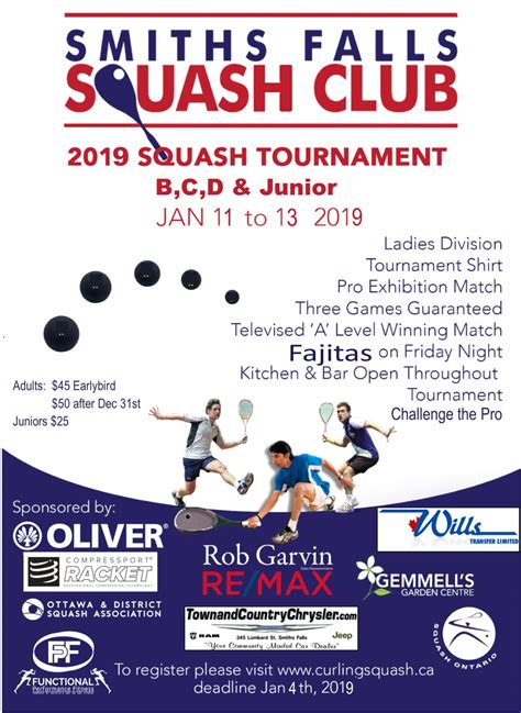 2019 Smiths Falls Open Ottawa And District Squash Association