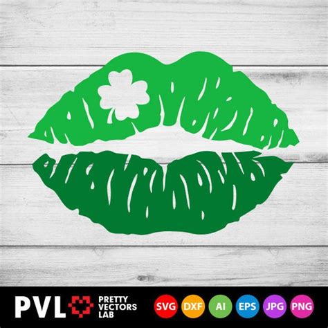 St Patricks Day Svg Lips Svg Irish Kiss Svg Dxf Eps Etsy