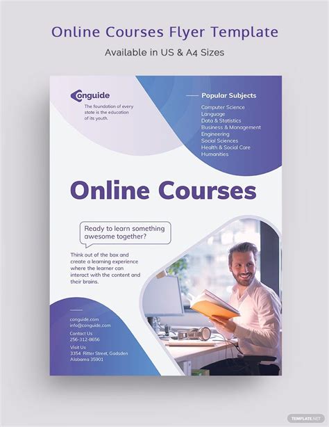 Training Courses Flyer Template In Word Publisher Google Docs PSD