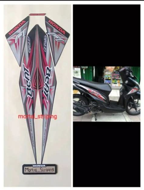 STICKER STRIPING FULL SET LIS LIST BODI HONDA MOTOR BEAT FI X TAHUN