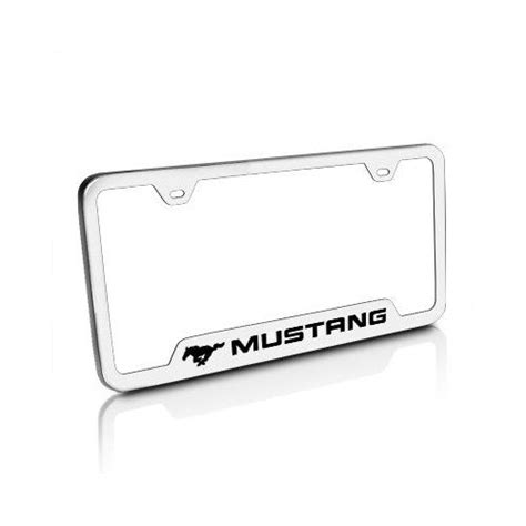 Ford Mustang Brushed Steel License Plate Frame, Official | License ...