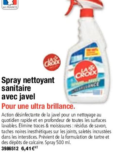 Promo Spray Nettoyant Sanitaire Avec Javel Chez Plein Ciel