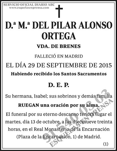 M ª del Pilar Alonso Ortega ESQUELAS ABC