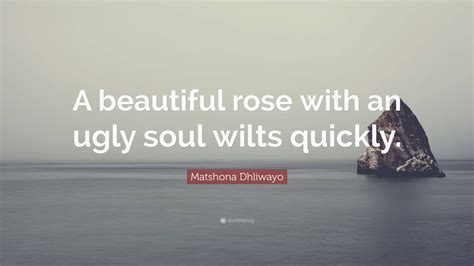 Matshona Dhliwayo Quote A Beautiful Rose With An Ugly Soul Wilts