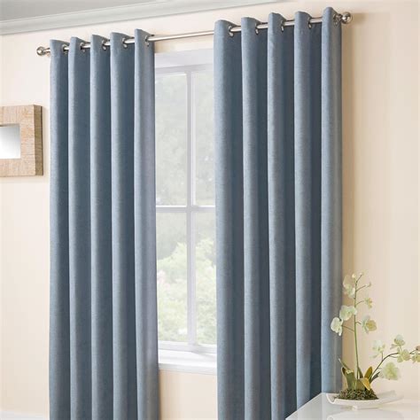 Just Contempo Deluxe Woven Thermal Blackout Eyelet Curtains Duck Egg