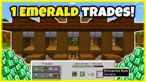 BEST VILLAGER TRADING HALL 1 EMERALD TRADES In Minecraft Bedrock 1