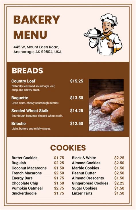 Bakery Menu Design Ideas, Examples, and Samples