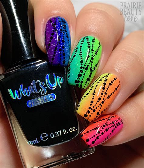 Nail Art Graphic Neon Rainbow Gradient Nails Prairie Beauty