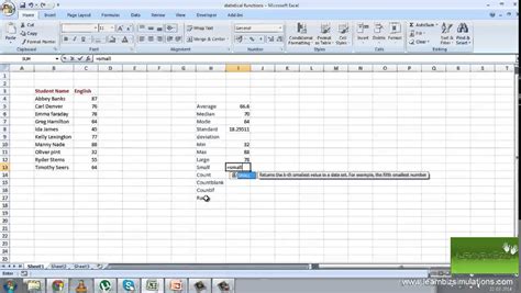 Excel Statistical Functions Youtube