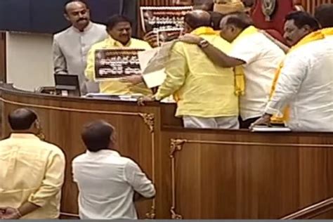 Ap Speaker Suspends Three Tdp Mlas From Monsoon Session Telugu