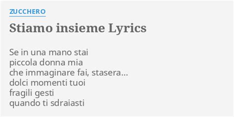 "STIAMO INSIEME" LYRICS by ZUCCHERO: Se in una mano...