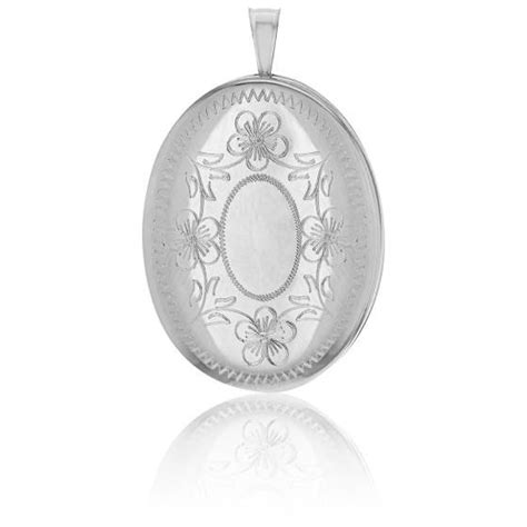 Pendentif Porte Photo Ovale Fleurs Argent Artemis Ocarat