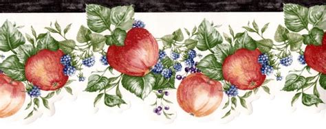 Red Apples Wallpaper Border Fruits Wallpaper Border Die Cut Etsy