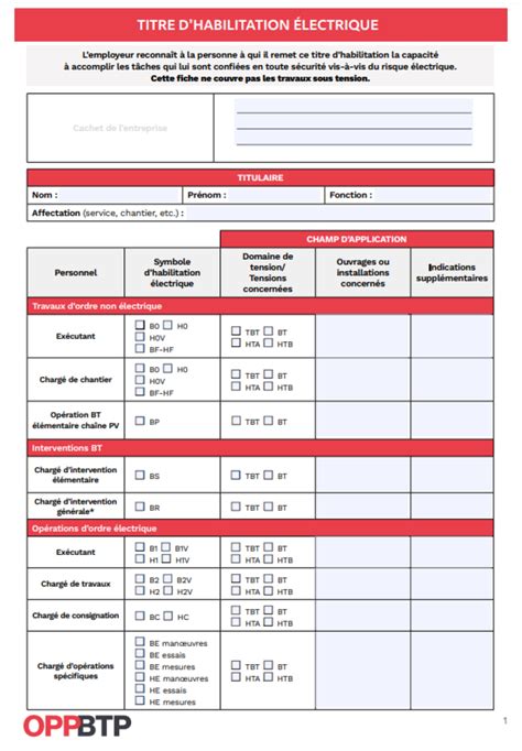 Habilitation Lectrique Mod Le De Titre D Habilitation T L Charger