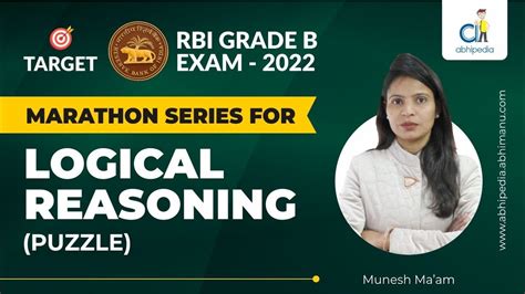 Rbi Grade B Exam 2022 Marathon Series Logical Reasoning Puzzle