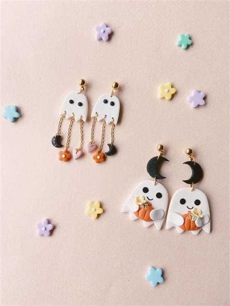 Halloween Earrings AU Cute Ghost Earrings With Pumpkin Ghost Etsy In