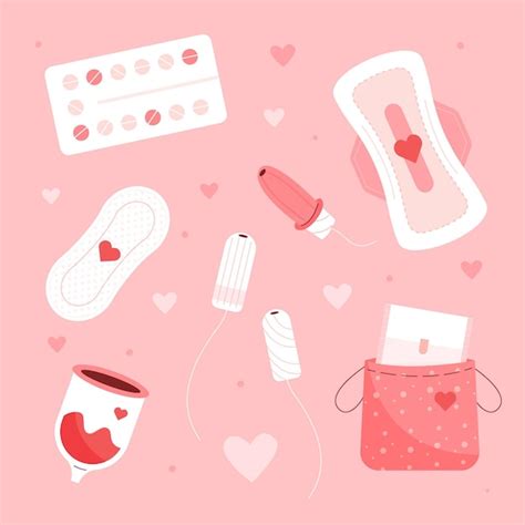 Free Vector Feminine Hygiene Products Set