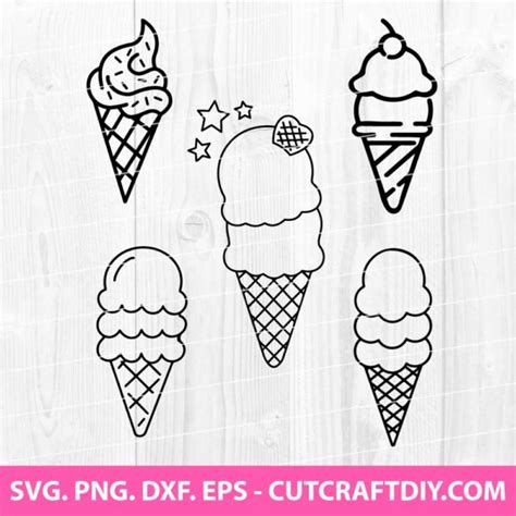 Download Ice Cream Cone Svg Png Dxf Eps Cut Files For Cricut