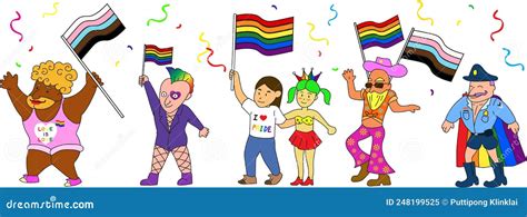 Pride Parade Lgbt Community Stock Vector Illustration Of Hair