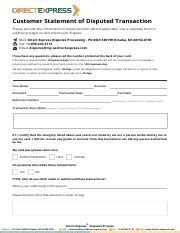 dispute form directexpresspdf customer statement  disputed