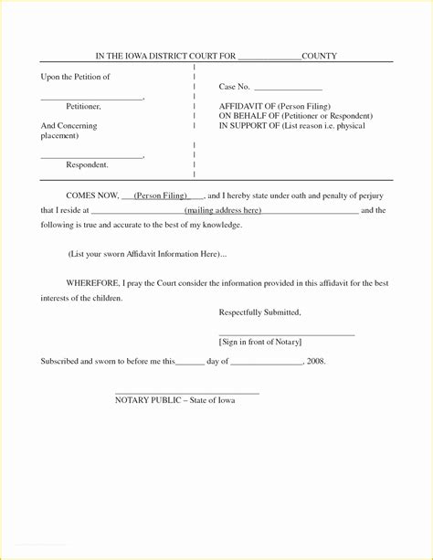 Free Printable Affidavit Form