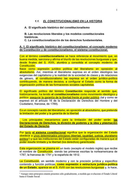 Teoria 1 EL CONSTITUCIONALISMO EN