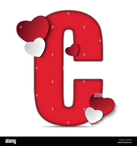 Alphabet Letters With Red Heart Valentine Day Stock Vector Image & Art ...