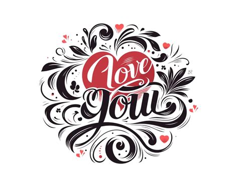 I Love You Text Heart Shape With Flowers Vector Png Vector In Svg Pdf