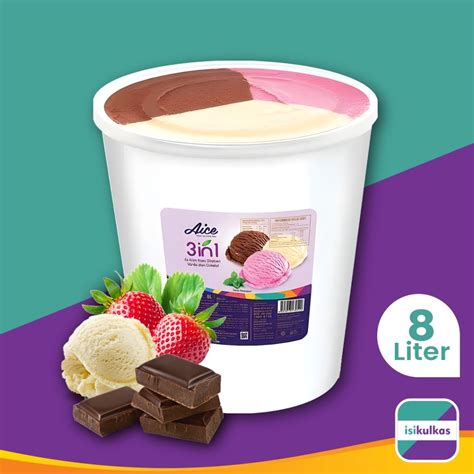 Jual New Trend Ice Cream AICE 3 Rasa Mix Es Krim Neopolitan Ember 8