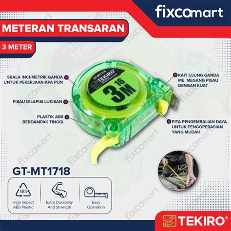 Jual Tekiro Meteran Mm Transparan Tekiro Alat Ukur M Meteran