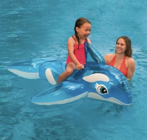 Intex Lil Whale Inflatable Ride On Swimming Pool Toy Ebay