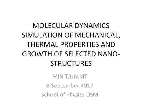 Pdf Molecular Dynamics Simulation Of Mechanical Methodology