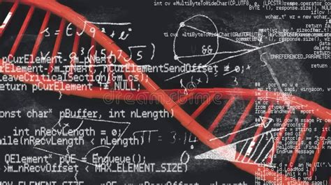 Animación De Ecuaciones Matemáticas De Cadena Dna Y Procesamiento De