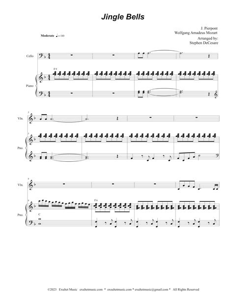 Jingle Bells Duet For Violin And Cello Arr Stephen Decesare Sheet