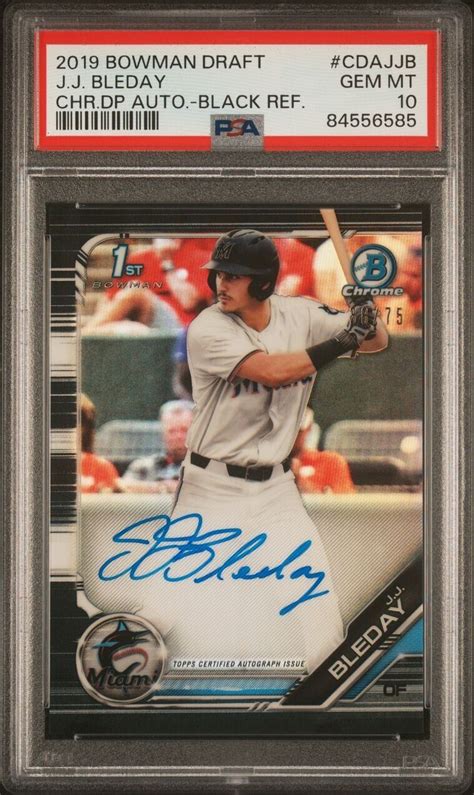 JJ Bleday 2019 Bowman Draft CDA JJB Chrome DP Auto Black Refractor