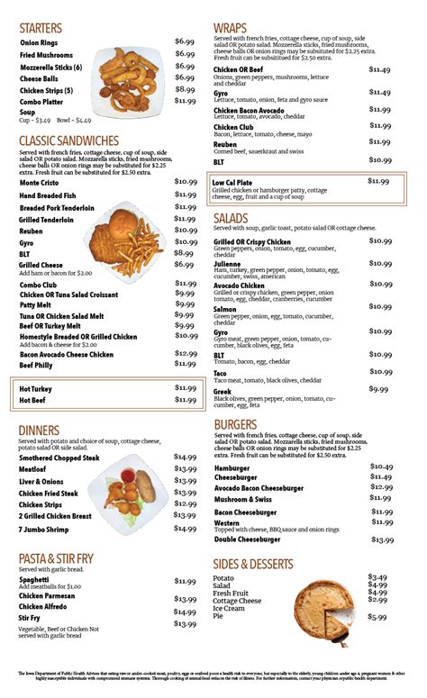 Sunrise Cafe Inc Check Our Delicious Menu