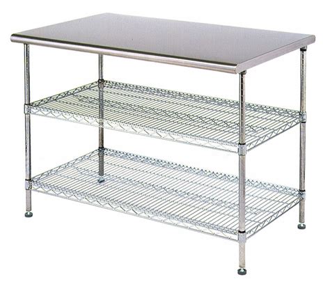 Adjustable Height Work Table Stainless Steel In Depth In