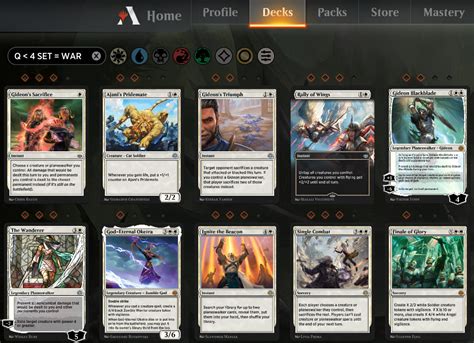 MTG Arena Hidden Advanced Deck Builder Options