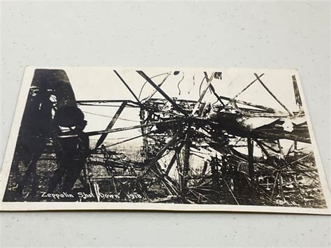 Ww Germany Graf Zeppelin Shot Down Burned Vintage Rppc Unused